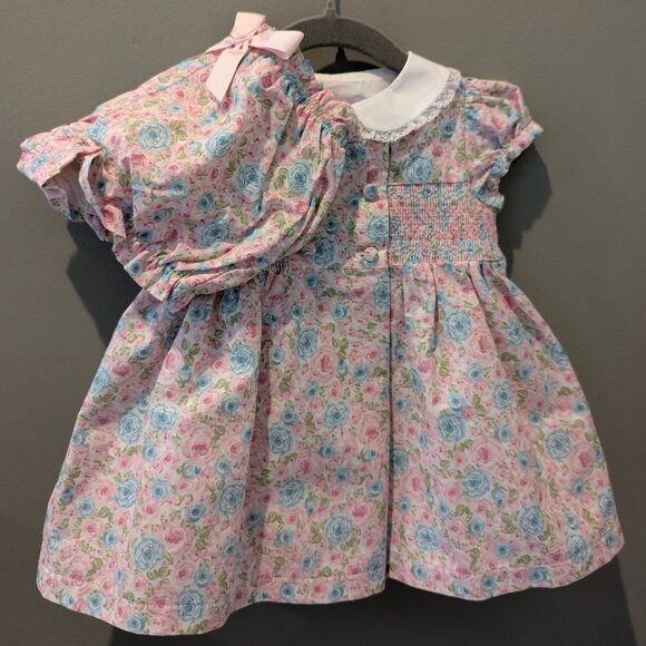 Trotters London Alice Floral Smocked Dress, 6 - 12 Months - Picture 3 of 3